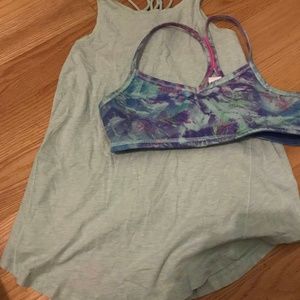 ivivva tank top with matching sports bra